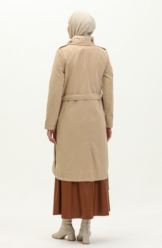 Zweireihiger Trenchcoat mit Kragen 4435-03 Camel 4435-03