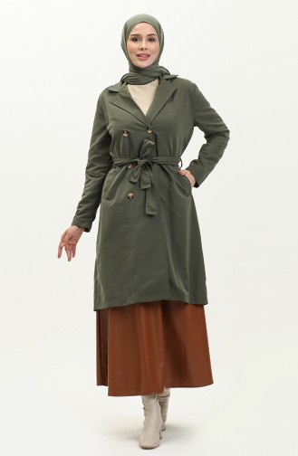 Trenchcoat Met Dubbele Rij Knopen En Kraag 4435-04 Kaki 4435-04