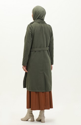 Zweireihiger Trenchcoat mit Kragen 4435-04 Khaki 4435-04