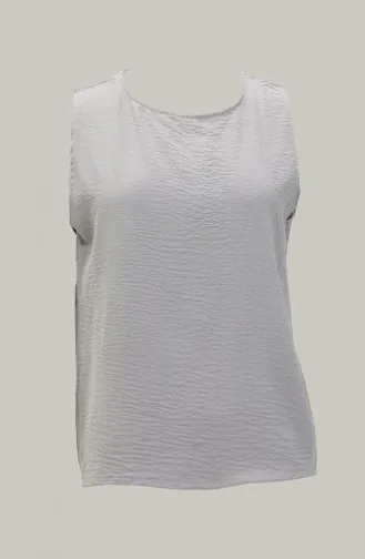 Aerobin Stoff ärmellose Bluse 0172-04 Grau 0172-04