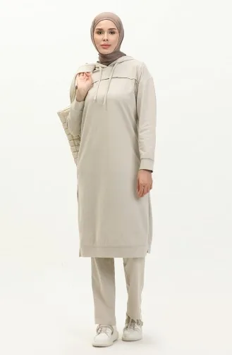 Two Thread Tracksuit Set 3034-07 Beige 3034-07