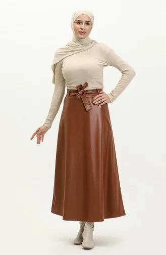 تنورة كلوش  24K1020-01 بني جملي 24K1020-01