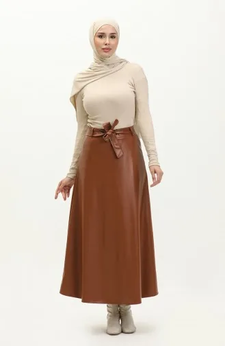 تنورة كلوش  24K1020-01 بني جملي 24K1020-01