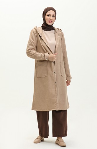 Manteau Saisonnier A Capuche 1691-05 Beige 1691-05