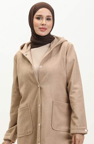 Manteau Saisonnier A Capuche 1691-05 Beige 1691-05