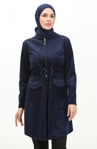 Zippered Velvet Cape 0503-04 Dark Blue 0503-04