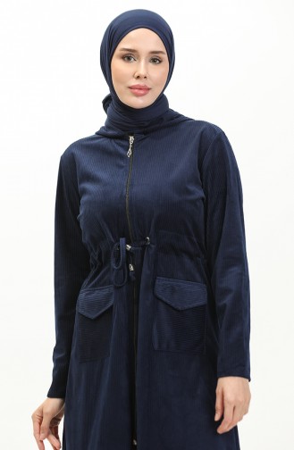 Zippered Velvet Cape 0503-04 Dark Blue 0503-04