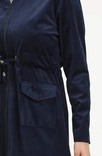 Samtumhang Mit Reißverschluss 0503-04 Marineblau 0503-04