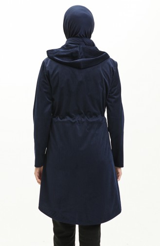 Zippered Velvet Cape 0503-04 Dark Blue 0503-04