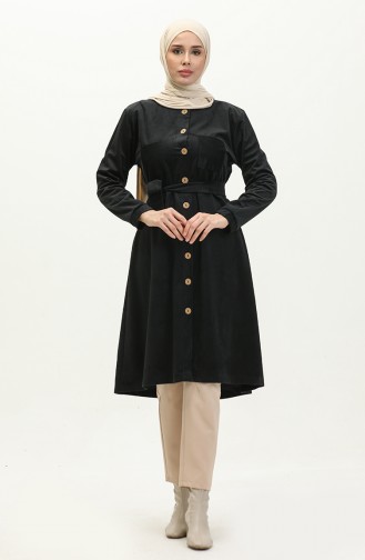 Fluwelen Cape Met Knopen 0505-02 Zwart 0505-02