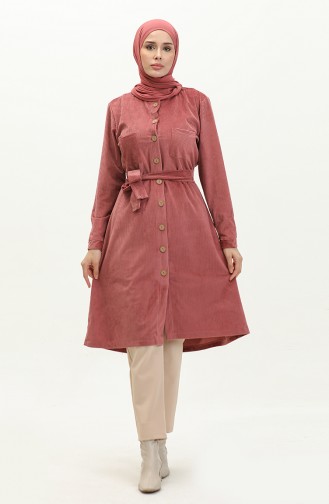 Fluwelen Cape Met Knopen 0505-03 Dusty Rose 0505-03