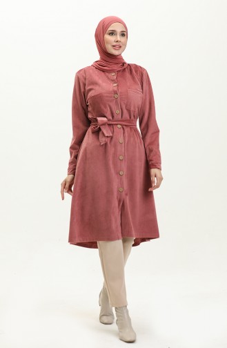 Fluwelen Cape Met Knopen 0505-03 Dusty Rose 0505-03