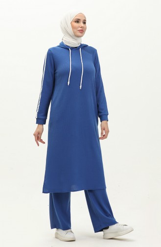 Fitilli Tunik Pantolon İkili Takım 24K9077-02 Saks