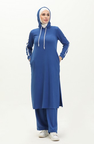 Fitilli Tunik Pantolon İkili Takım 24K9077-02 Saks