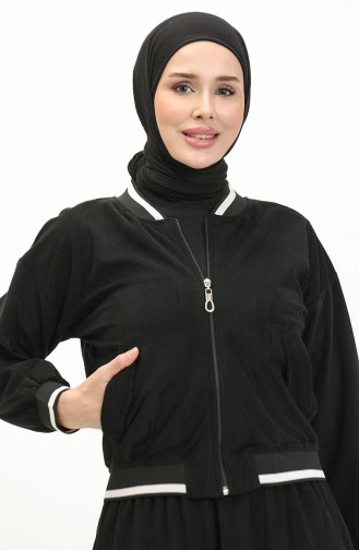 طقم ثنائي مخمل تنورة سويت 24K9089-01 أسود 24K9089-01