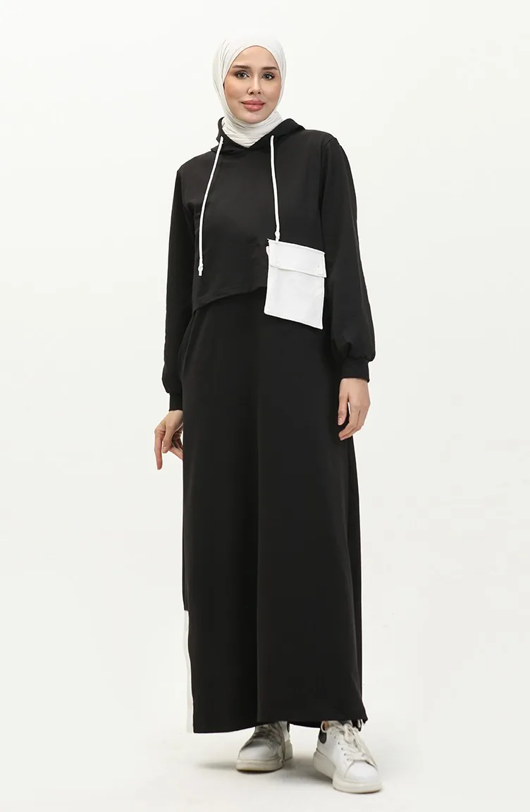 Robe De Sport A Capuche Deux Fils 24K9090-02 Noir 24K9090-02