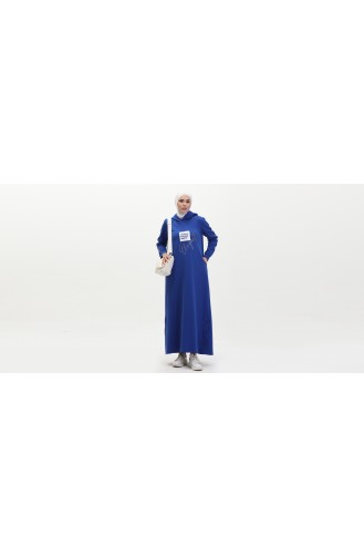İki İplik Taş Baskılı Elbise 24K9093-03 Saks