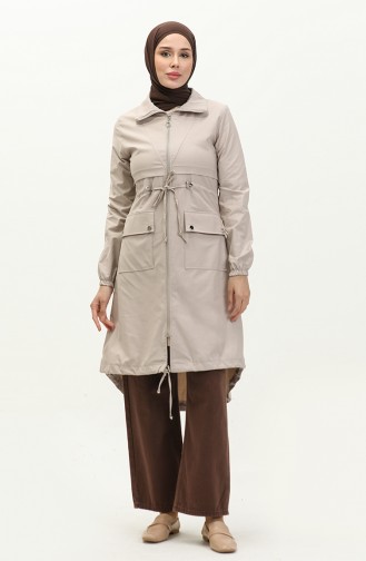 Shirred Trench Coat 61331-02 Stone 61331-02