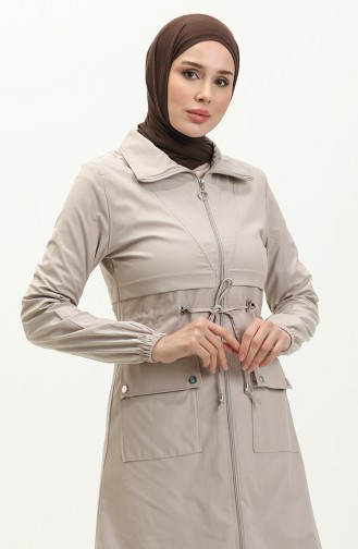 Trenchcoat Mit Geraffter Taille 61331-02 Stone 61331-02