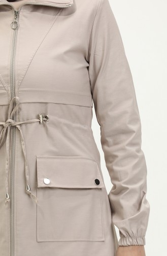 Shirred Trench Coat 61331-02 Stone 61331-02