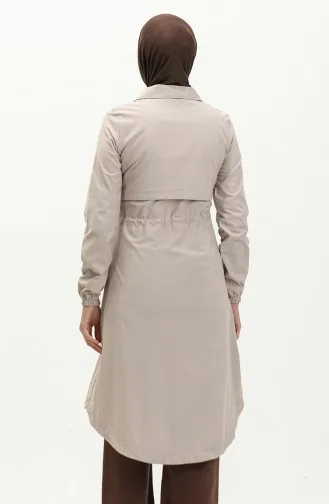 Shirred Trench Coat 61331-02 Stone 61331-02