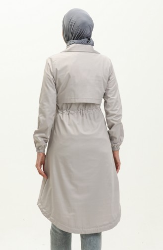 Trenchcoat Met Geplooide Taille 61331-03 Grijs 61331-03