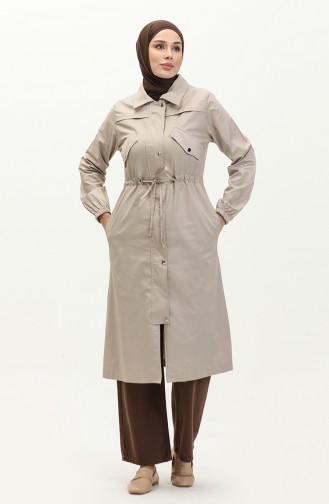 Trenchcoat Mit Geraffter Taille 61350-02 Stone 61350-02