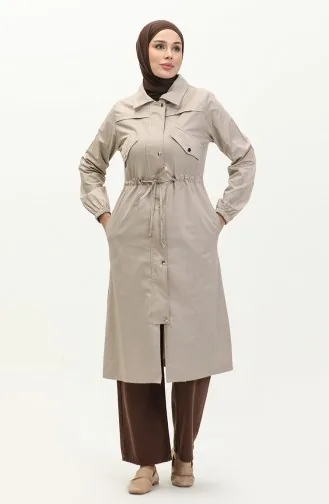 Trenchcoat Mit Geraffter Taille 61350-02 Stone 61350-02