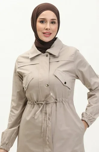 Trenchcoat Mit Geraffter Taille 61350-02 Stone 61350-02