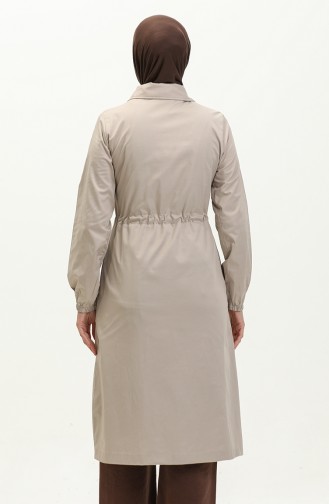 Trenchcoat Met Geplooide Taille 61350-02 Stone 61350-02