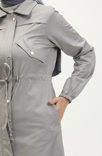 Trench Taille Froncee 61350-03 Gris 61350-03