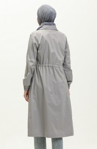 Shirred Trench Coat 61350-03 Grey 61350-03