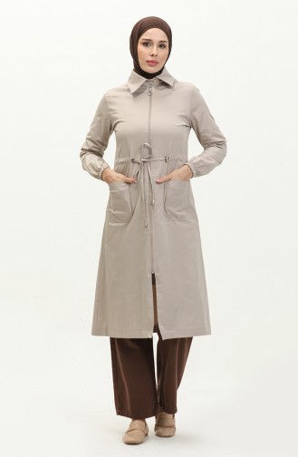 Trenchcoat Mit Geraffter Taille 61351-02 Stone 61351-02