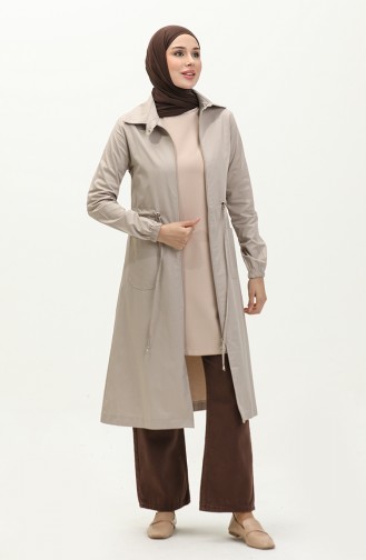 Shirred Trench Coat 61351-02 Stone 61351-02