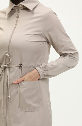 Trenchcoat Met Geplooide Taille 61351-02 Stone 61351-02