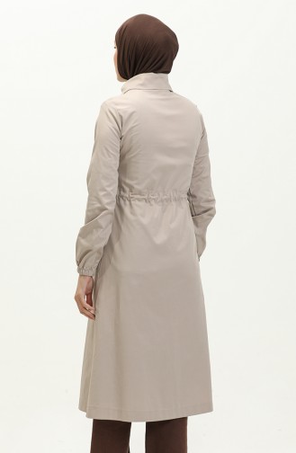 Trenchcoat Met Geplooide Taille 61351-02 Stone 61351-02