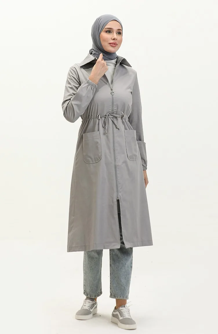 Trench Taille Froncee 61351-03 Gris 61351-03