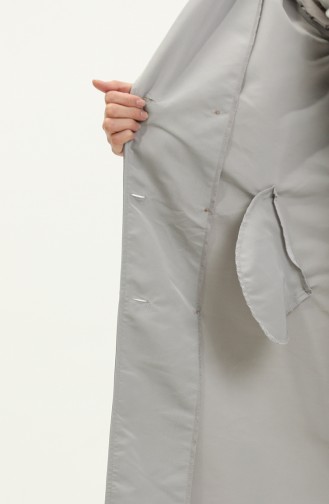 Trenchcoat Met Dubbele Rij Knopen En Kraag 4435-05 Grijs 4435-05