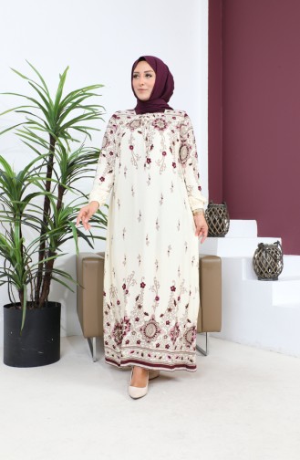 Damen-Hijab-Kleid Für Mutter In Großen Größen Watery Modell 8408S8 Stone 8408s8.Taş