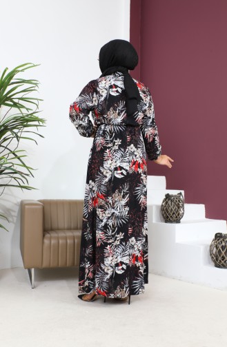 Dames Plus Size Zomerjurk Plus Hijabkleding Lange Jurk 8751S1 Zwart 8751s1.siyah