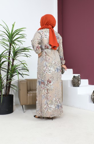 Dames Plus Size Zomerjurk Plus Hijabkleding Lange Jurk 8751S1 Mink 8751s1.vizon