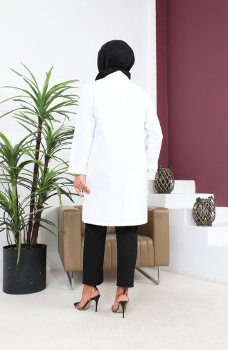 Blazer Buyuk Beden Kadin Ceket Tesettur Giyim Blazer Ceket 8795 Ekru