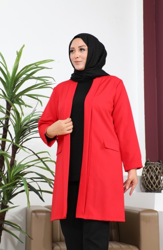 Blazer Grande Taille Veste Femme Hijab Vêtements Blazer Veste 8795 Rouge 8795.Kırmızı