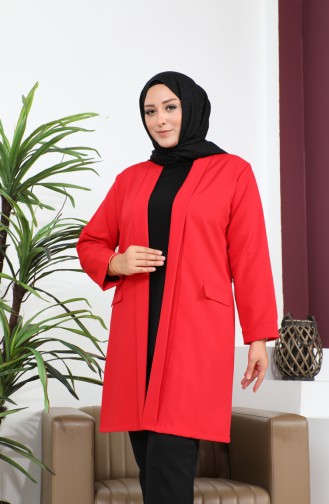 بليزر جاكيت نسائي مقاس كبير ملابس حجاب بليزر 8795 أحمر 8795.Kırmızı