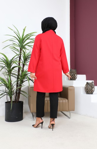 Blazer Large Size Women`s Jacket Hijab Clothing Blazer Jacket 8795 Red 8795.Kırmızı