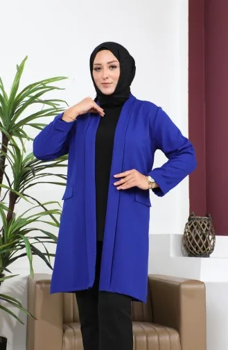 Blazer Large Size Women`s Jacket Hijab Clothing Blazer Jacket 8795 Blue 8795.Mavi