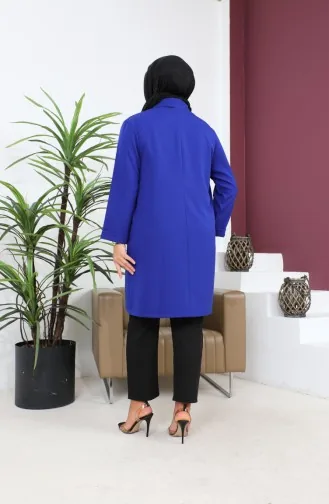 Blazer Large Size Women`s Jacket Hijab Clothing Blazer Jacket 8795 Blue 8795.Mavi