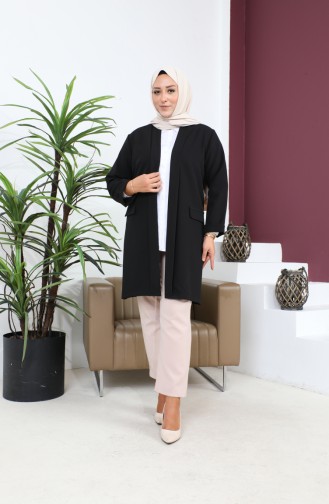 Blazer Buyuk Beden Kadin Ceket Tesettur Giyim Blazer Ceket 8795 Siyah