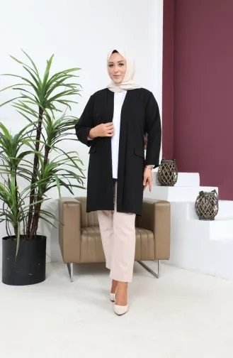 Blazer Buyuk Beden Kadin Ceket Tesettur Giyim Blazer Ceket 8795 Siyah