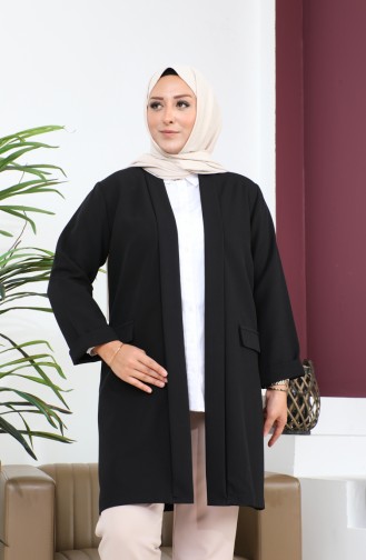 Blazer Buyuk Beden Kadin Ceket Tesettur Giyim Blazer Ceket 8795 Siyah